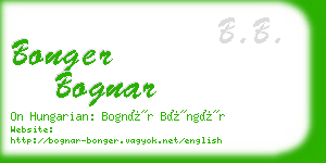 bonger bognar business card